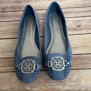 Christian Siriano blue flats